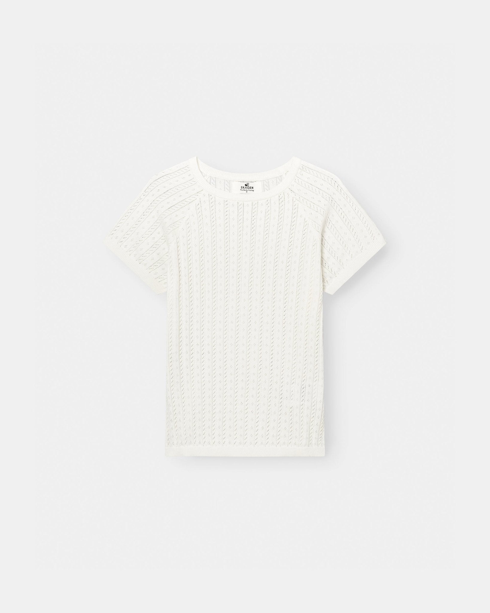 Pointelle Baby Tee Hvid | Skagen - clothing.dk